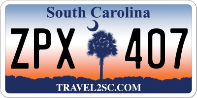 SC license plate ZPX407
