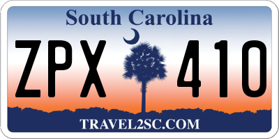 SC license plate ZPX410