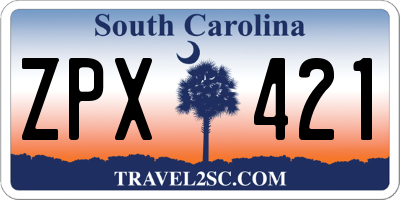 SC license plate ZPX421