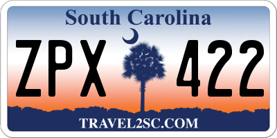 SC license plate ZPX422