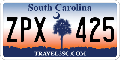 SC license plate ZPX425