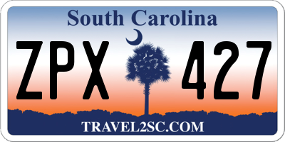 SC license plate ZPX427