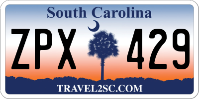 SC license plate ZPX429