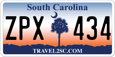SC license plate ZPX434