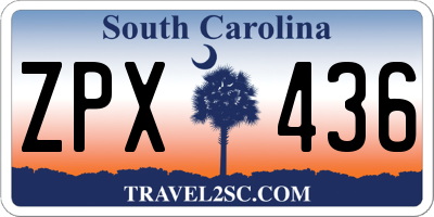 SC license plate ZPX436