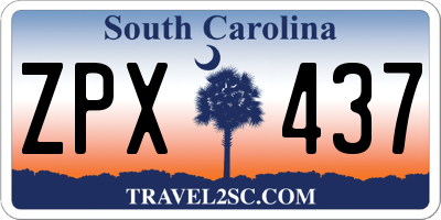 SC license plate ZPX437