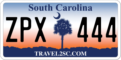 SC license plate ZPX444