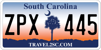 SC license plate ZPX445
