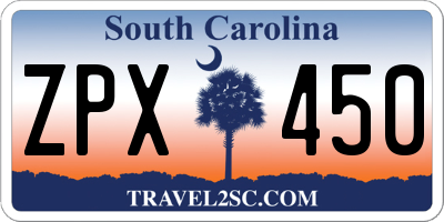 SC license plate ZPX450
