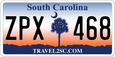 SC license plate ZPX468