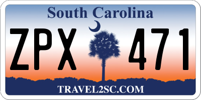 SC license plate ZPX471