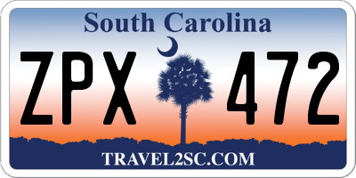 SC license plate ZPX472