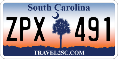 SC license plate ZPX491