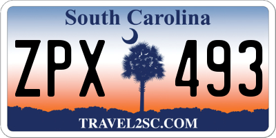 SC license plate ZPX493