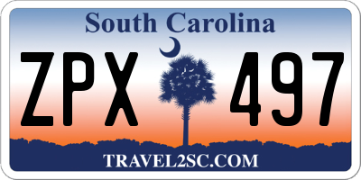 SC license plate ZPX497