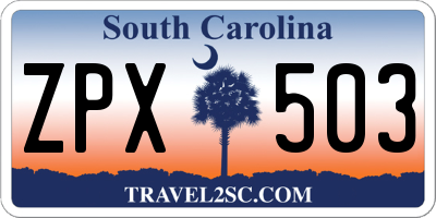 SC license plate ZPX503