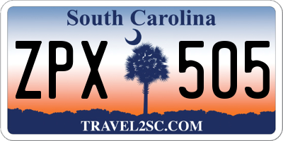 SC license plate ZPX505