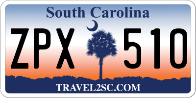 SC license plate ZPX510