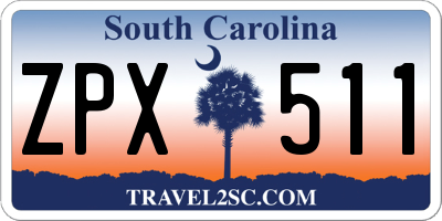 SC license plate ZPX511