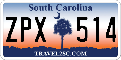 SC license plate ZPX514