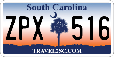 SC license plate ZPX516