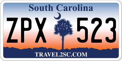 SC license plate ZPX523