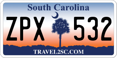 SC license plate ZPX532
