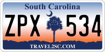SC license plate ZPX534