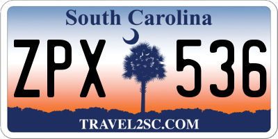 SC license plate ZPX536