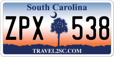 SC license plate ZPX538