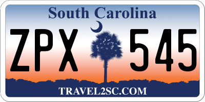 SC license plate ZPX545
