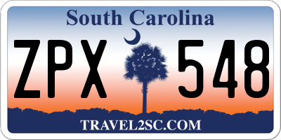 SC license plate ZPX548