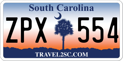 SC license plate ZPX554