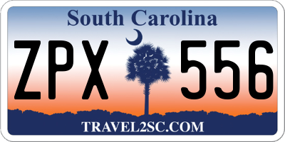 SC license plate ZPX556