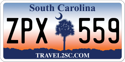 SC license plate ZPX559