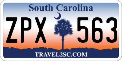 SC license plate ZPX563