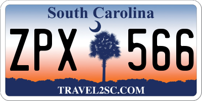 SC license plate ZPX566