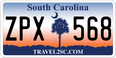 SC license plate ZPX568