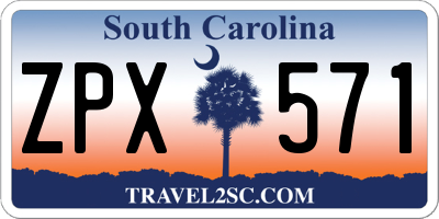 SC license plate ZPX571