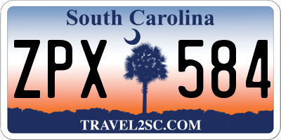SC license plate ZPX584