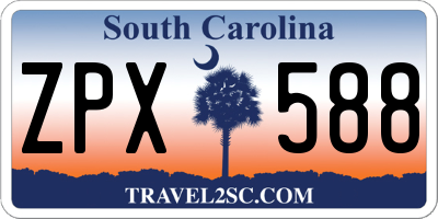 SC license plate ZPX588