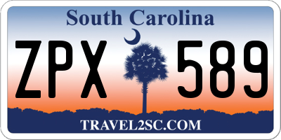 SC license plate ZPX589