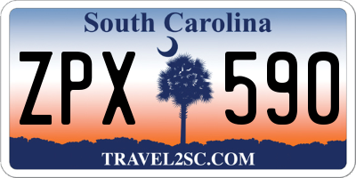 SC license plate ZPX590