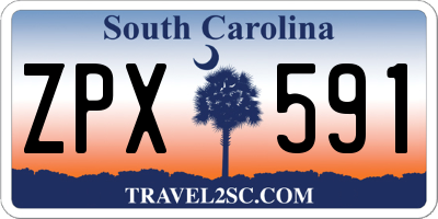 SC license plate ZPX591