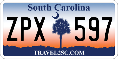 SC license plate ZPX597