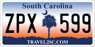 SC license plate ZPX599