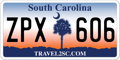 SC license plate ZPX606