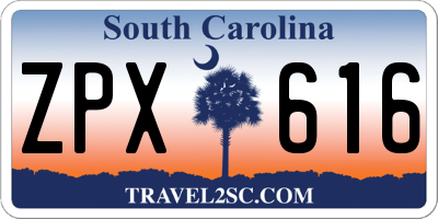SC license plate ZPX616