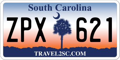 SC license plate ZPX621