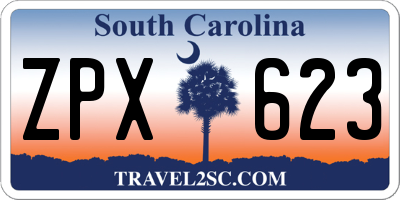 SC license plate ZPX623
